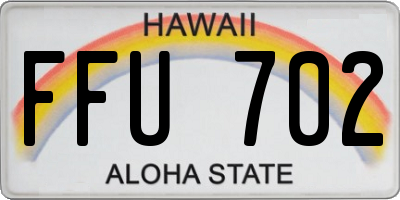 HI license plate FFU702