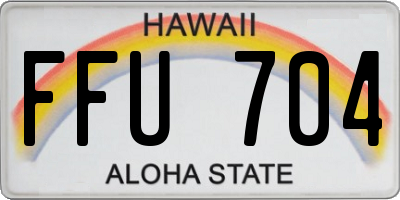 HI license plate FFU704