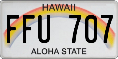 HI license plate FFU707