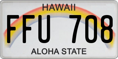 HI license plate FFU708