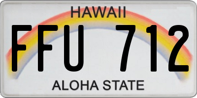 HI license plate FFU712