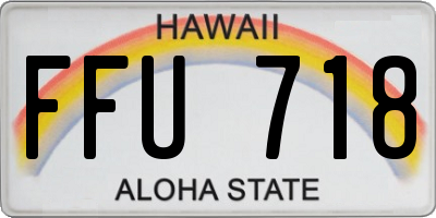 HI license plate FFU718