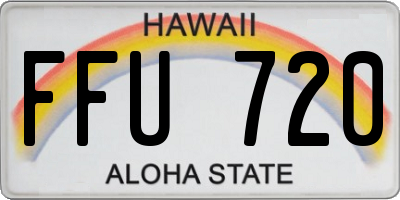 HI license plate FFU720
