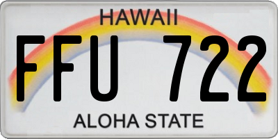 HI license plate FFU722