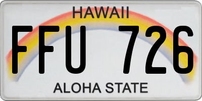 HI license plate FFU726