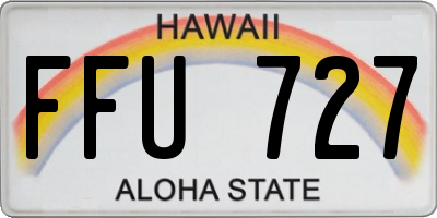 HI license plate FFU727