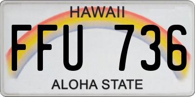 HI license plate FFU736