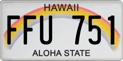 HI license plate FFU751