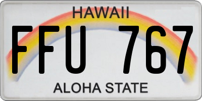 HI license plate FFU767