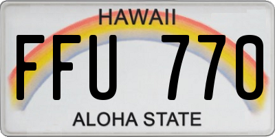 HI license plate FFU770