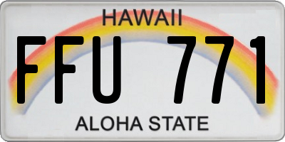 HI license plate FFU771