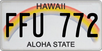 HI license plate FFU772