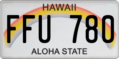 HI license plate FFU780