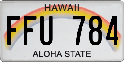 HI license plate FFU784