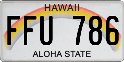 HI license plate FFU786