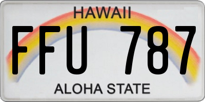 HI license plate FFU787