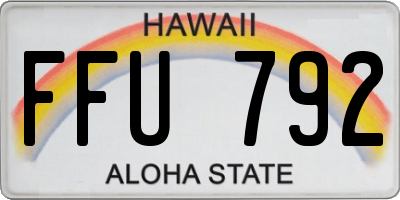HI license plate FFU792