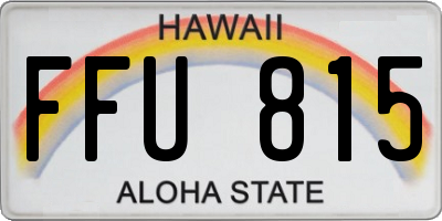 HI license plate FFU815