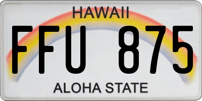 HI license plate FFU875