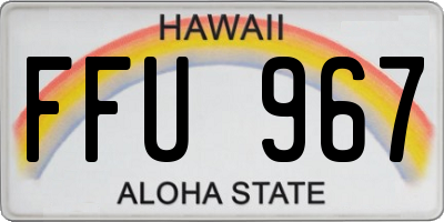 HI license plate FFU967
