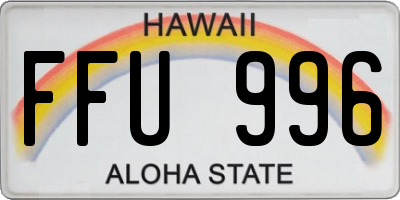 HI license plate FFU996