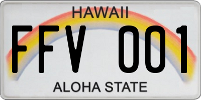 HI license plate FFV001