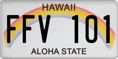 HI license plate FFV101
