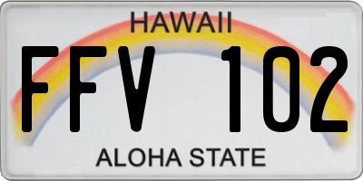 HI license plate FFV102