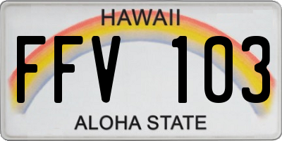 HI license plate FFV103