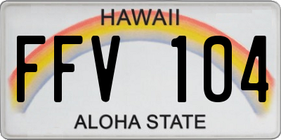 HI license plate FFV104
