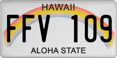 HI license plate FFV109