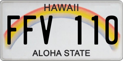 HI license plate FFV110
