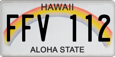 HI license plate FFV112