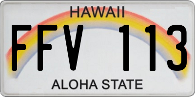HI license plate FFV113