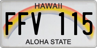 HI license plate FFV115