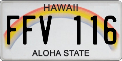 HI license plate FFV116