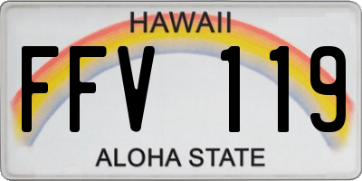 HI license plate FFV119