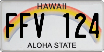 HI license plate FFV124