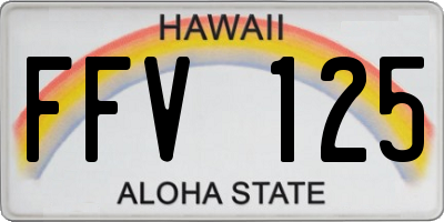 HI license plate FFV125