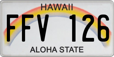 HI license plate FFV126