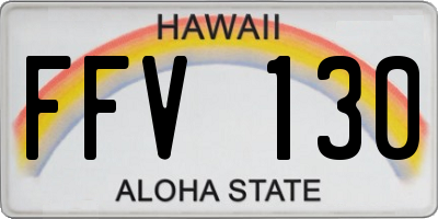 HI license plate FFV130