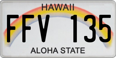 HI license plate FFV135
