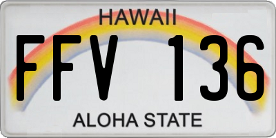 HI license plate FFV136