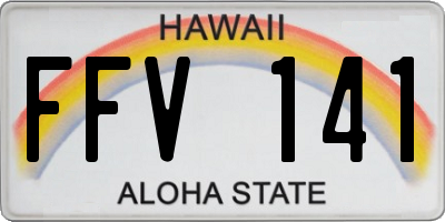 HI license plate FFV141