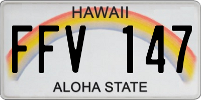 HI license plate FFV147