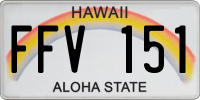 HI license plate FFV151