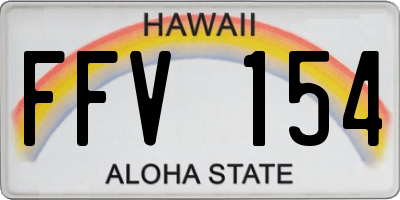 HI license plate FFV154