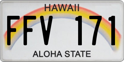 HI license plate FFV171