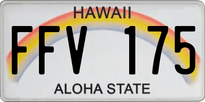 HI license plate FFV175