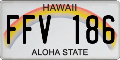 HI license plate FFV186